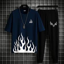New trendy fired printed black & white premium quality tracksuit for men and boys