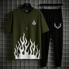 New trendy fired printed black & white premium quality tracksuit for men and boys